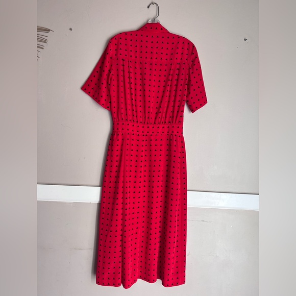 Liz Claiborne Red Midi Dress with Black Accents Size 10 - Picture 6 of 7
